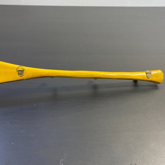 spoon design hanger 17.5" W/ 3 pegs, pine tree, wall mounted yellow home accesso - Picture 8 of 10